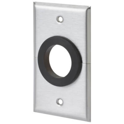 1 Gang Stainless Steel Split Wallplate With 1.5 Inch Grommet