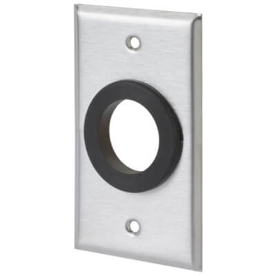 1 Gang Stainless Steel Standard Wallplate With 1.5 Inch Grommet