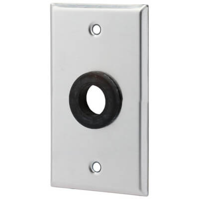 1 Gang Stainless Steel Standard Wallplate With .75 Inch Grommet