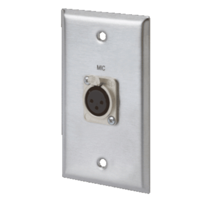 Stainless Steel Wallplate With Mic XLR Feed Thru