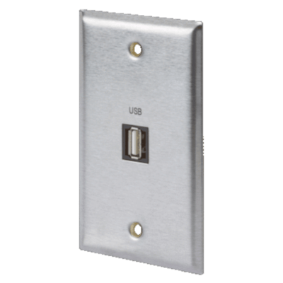 Stainless Steel Wallplate With USB Feed Thru