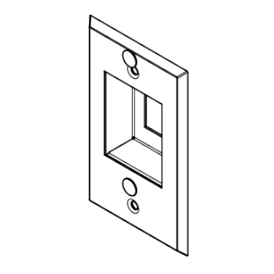 Recessed 1 Port M11 Keystone Wall Plate with Phone Studs - Stainless Steel - 1 Gang