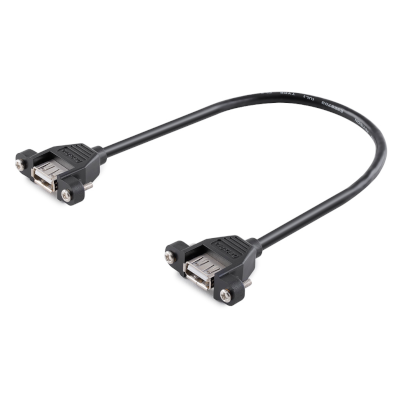 USB 2.0 A to A Dual Panel Mount Cable