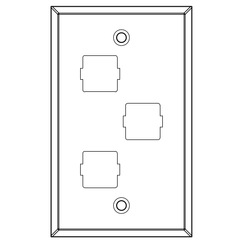 3 Port Avaya Wall Plate 1 Gang