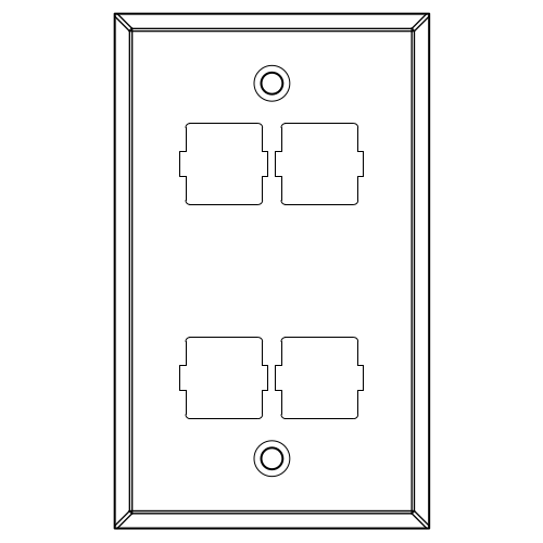 Avaya 1 Gang Wall Plate With 4 Ports