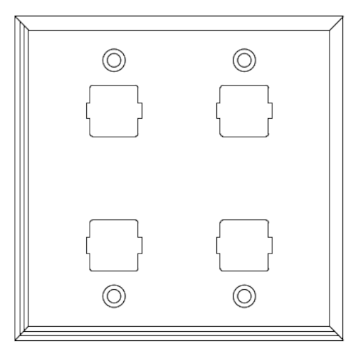 Avaya 2 Gang Wall Plate With 4 Ports