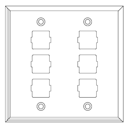 Avaya 2 Gang Wall Plate With 6 Ports