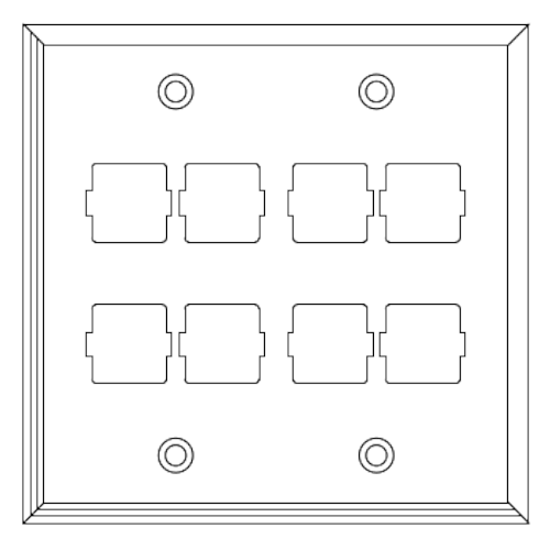 Avaya 2 Gang Wall Plate With 8 Ports